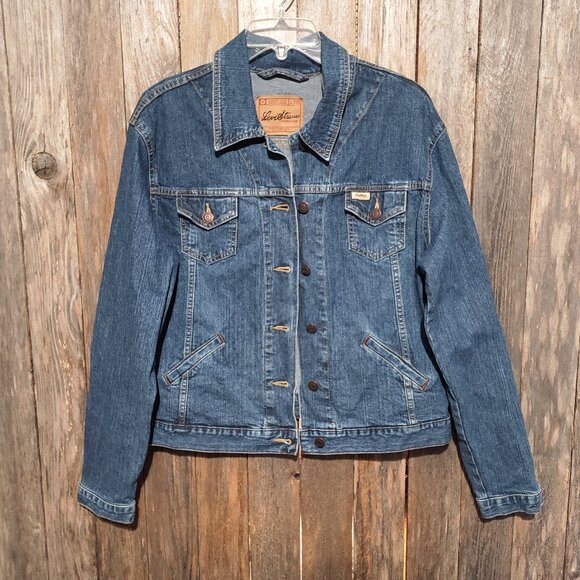 Levi Strauss L Women's Jean Denim Jacket Trucker Signature Button Front Pockets - Picture 1 of 6